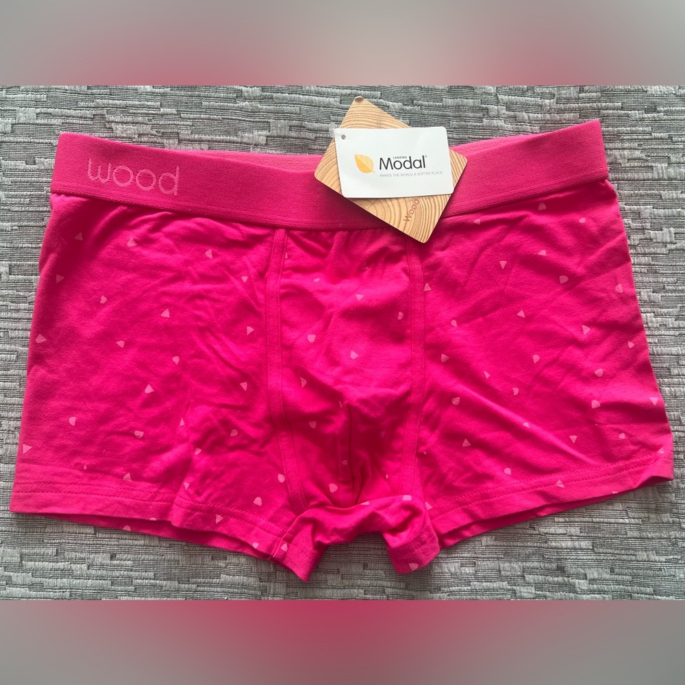 Wood Men’s Pink Underwear Boxer Brief Medium